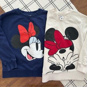 Hanna Andersson x Disney Minnie Mouse Sweatshirts Girls 6-7 Bundle of Two